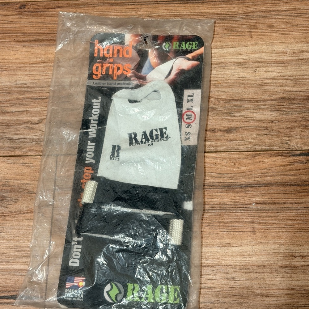 Rage Fitness Hand Grips in Black and White- size medium
